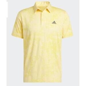 NWT Adidas Athletic Prisma Sport Golf Polo Shirt Yellow Size Small